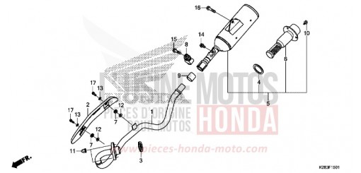EXHAUST MUFFLER (CRF125F/FB K) CRF125FBK de 2019
